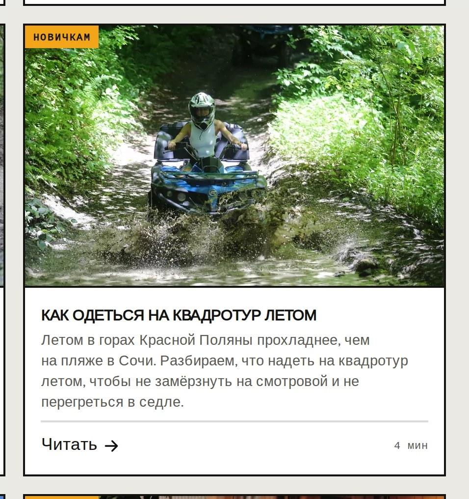 Карточка статьи блога